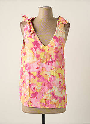 Blouse tissage popeline sans manche rose VERO MODA femme