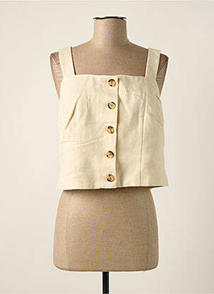 Chemisier coupe cintrée fines bretelles beige VERO MODA femme