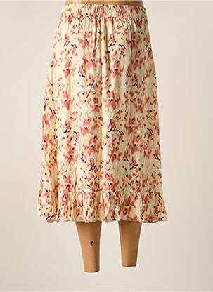Jupe mi-longue taille normale jaune B.YOUNG femme