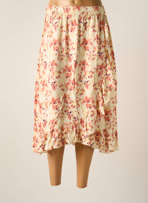 Jupe mi-longue taille normale jaune B.YOUNG femme