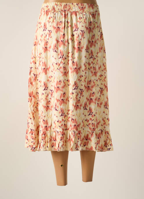 Jupe mi-longue taille normale jaune B.YOUNG femme