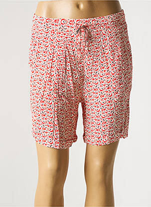 Bermuda taille élastique taille haute rouge C'EST BEAU LA VIE femme