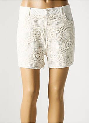 Short fermeture zippée sous rabat boutonné taille haute blanc VERO MODA femme