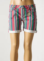 Short tissage denim taille basse rouge STREET ONE femme