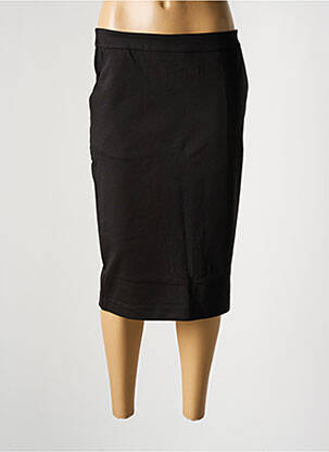Jupe mi-longue fermeture zippée au dos noir ICHI femme