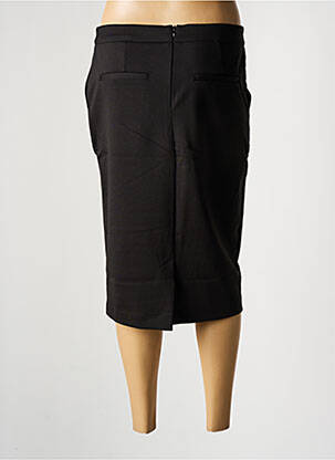 Jupe mi-longue fermeture zippée au dos noir ICHI femme