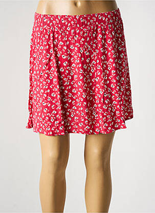 Jupe courte taille élastique rouge ICHI femme