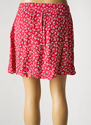 Jupe courte taille élastique rouge ICHI femme