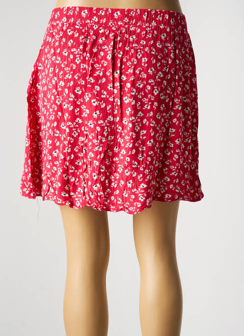 Jupe courte rouge ICHI pour femme