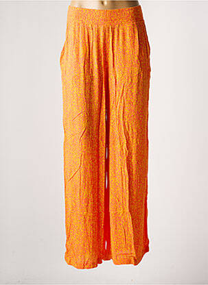 Pantalon large tissage popeline taille normale orange VERO MODA femme