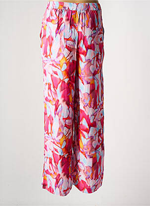 Pantalon large tissage popeline taille normale rose ICHI femme