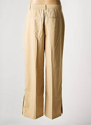 Pantalon large tissage popeline taille normale beige VERO MODA femme