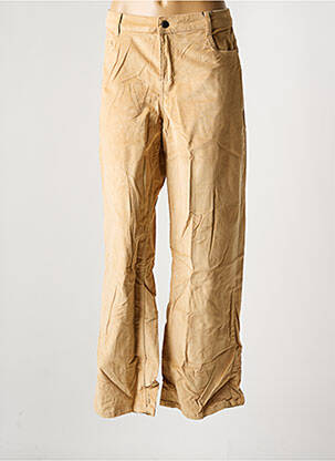Pantalon large fermeture zippée sous rabat boutonné beige NOISY MAY femme
