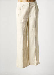 Pantalon large fermeture zippée sous rabat avec crochet beige B.YOUNG femme