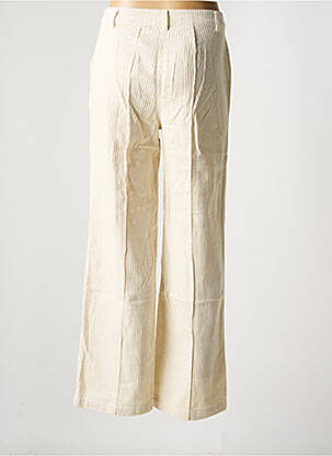 Pantalon large fermeture zippée sous rabat avec crochet beige B.YOUNG femme