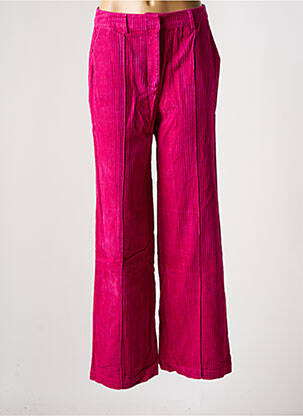Pantalon large fermeture zippée sous rabat avec crochet rose B.YOUNG femme