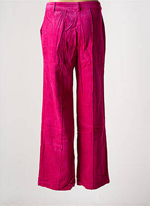 Pantalon large fermeture zippée sous rabat avec crochet rose B.YOUNG femme