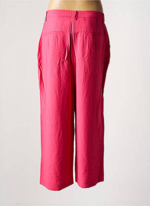 Pantalon droit tissage popeline rose ICHI femme