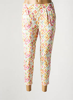 Pantalon 7/8 taille élastique jaune ICHI femme