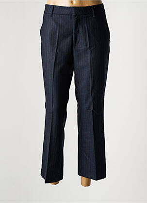 Pantalon droit fermeture zippée sous rabat avec crochet bleu PULZ JEANS femme