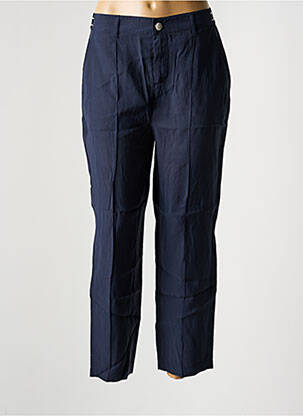 Pantalon droit fermeture zippée sous rabat boutonné bleu STREET ONE femme