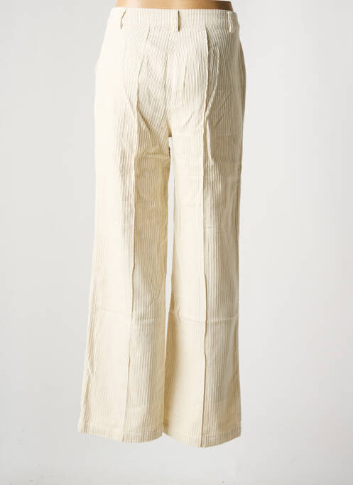 Pantalon large fermeture zippée sous rabat avec crochet beige B.YOUNG femme