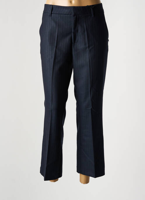 Pantalon droit fermeture zippée sous rabat avec crochet bleu PULZ JEANS femme