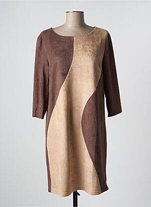 Robe courte manches 3/4 manches 3/4 marron SWEET MISS femme