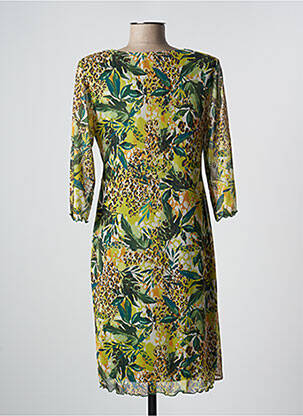 Robe mi-longue manches 3/4 manches 3/4 vert ARONA femme