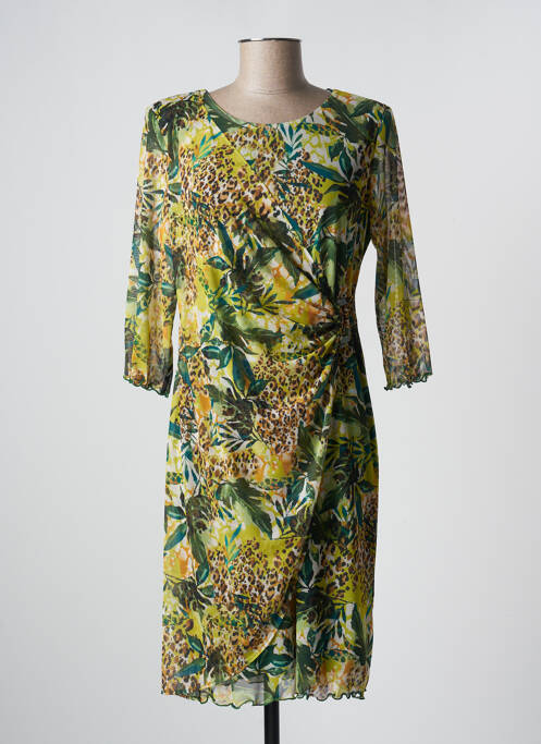 Robe mi-longue manches 3/4 manches 3/4 vert ARONA femme