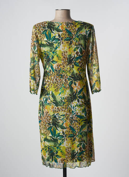 Robe mi-longue manches 3/4 manches 3/4 vert ARONA femme