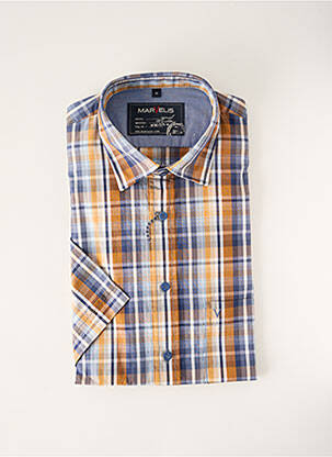 Chemise manches courtes coupe cintrée bleu MARVELIS homme