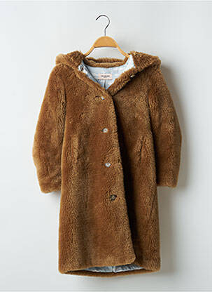 Manteau long coupe droite a capuche marron YVES SALOMON fille