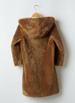 Manteau long coupe droite a capuche marron YVES SALOMON fille