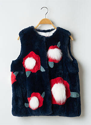 Veste casual col rond bleu YVES SALOMON fille