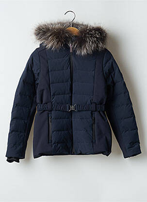 Doudoune poches a capuche bleu YVES SALOMON fille