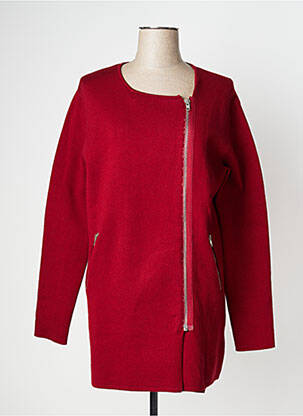 Gilet manches longues stretch rouge ESCANDELLE femme