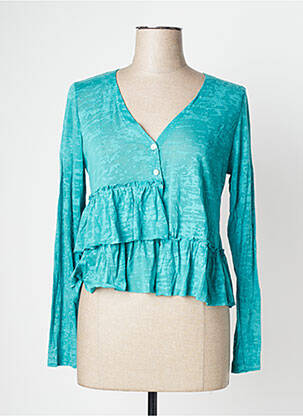 Gilet manches longues stretch bleu SUN LIGHT femme