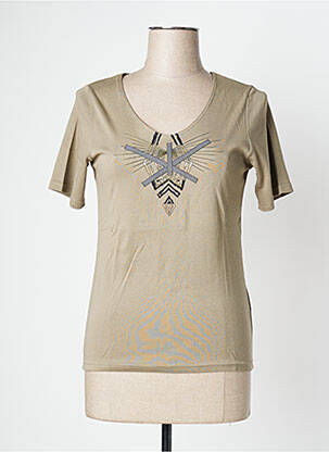 T-shirt col v manches courtes vert TELMAIL femme