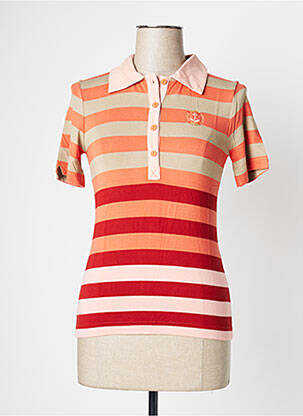 Polo imprimé rayures manches courtes orange PAUL BRIAL femme