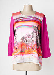 T-shirt imprimé fantaisie manches 3/4 rose DIANE LAURY femme