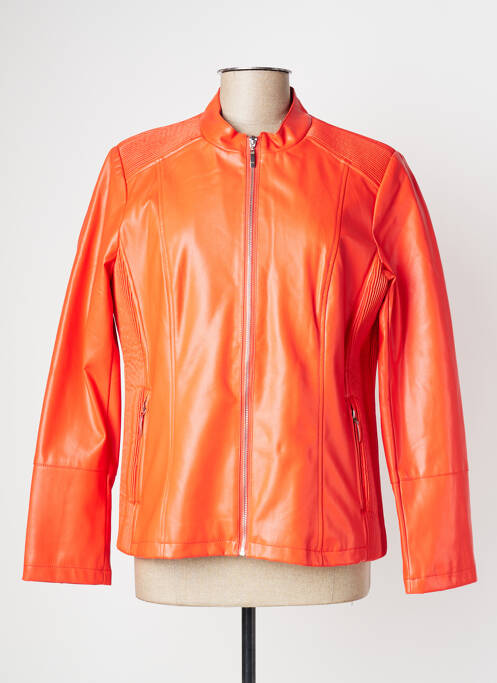 Veste simili cuir orange DIANE LAURY pour femme