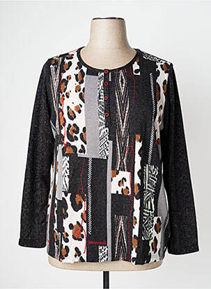 Pull tissage chiné manches longues gris TELMAIL femme