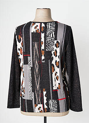 Pull tissage chiné manches longues gris TELMAIL femme