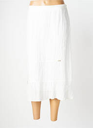 Jupe mi-longue taille normale blanc GEVANA femme