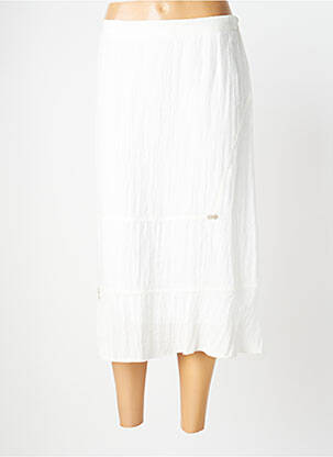 Jupe mi-longue taille normale blanc GEVANA femme