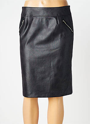 Jupe mi-longue coupe droite noir GEVANA femme