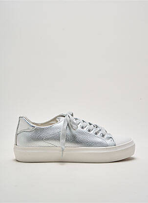 Baskets matière lisse talon plat jusqu'à 3cm argent I LOVE SHOES femme