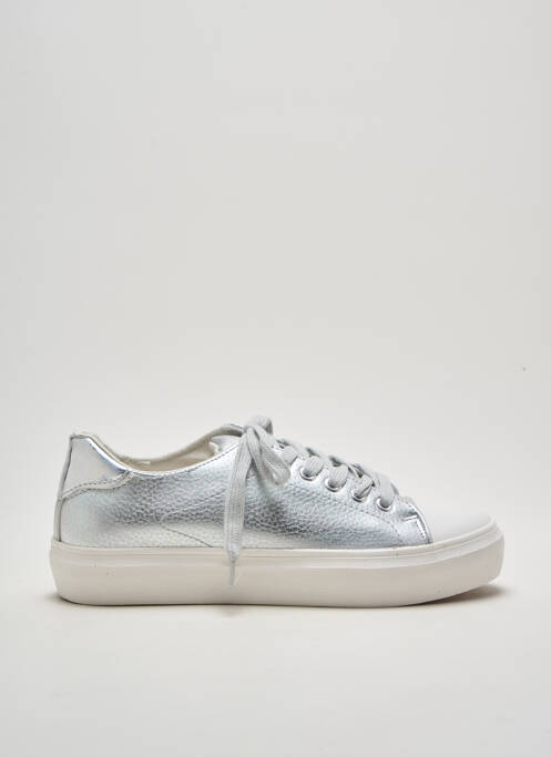 Baskets matière lisse talon plat jusqu'à 3cm argent I LOVE SHOES femme