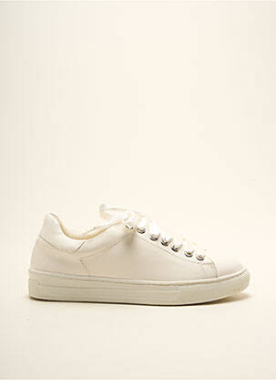 Baskets matière lisse talon plat jusqu'à 3cm blanc I LOVE SHOES femme
